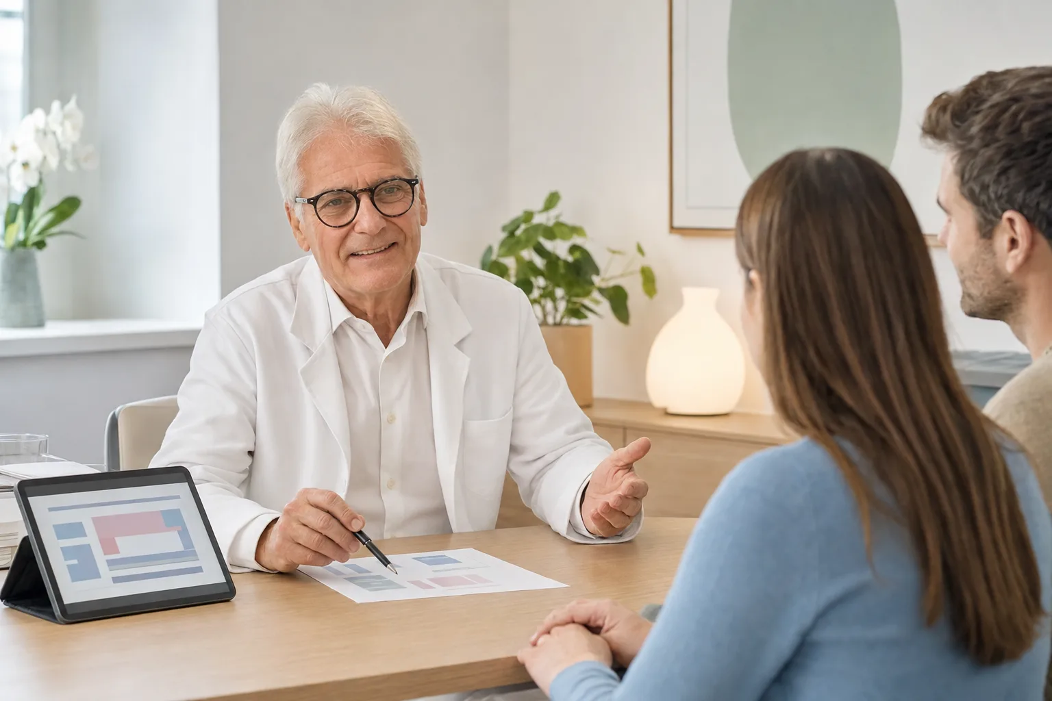 Prof. MR Dr. Friedrich Gill bespricht in Wien Endometriom, AMH und IVF-Planung mit einer Patientin